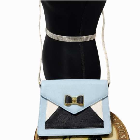 Betsey Johnson Crossbody Evening Shoulder Bag Bow Envelope Purse - Picture 3 of 15